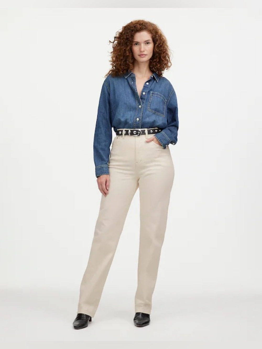 Madewell ‘Vintage Canvas’ Off White The Curvy ‘90s Straight Jean size 27 EUC - Picture 2 of 13